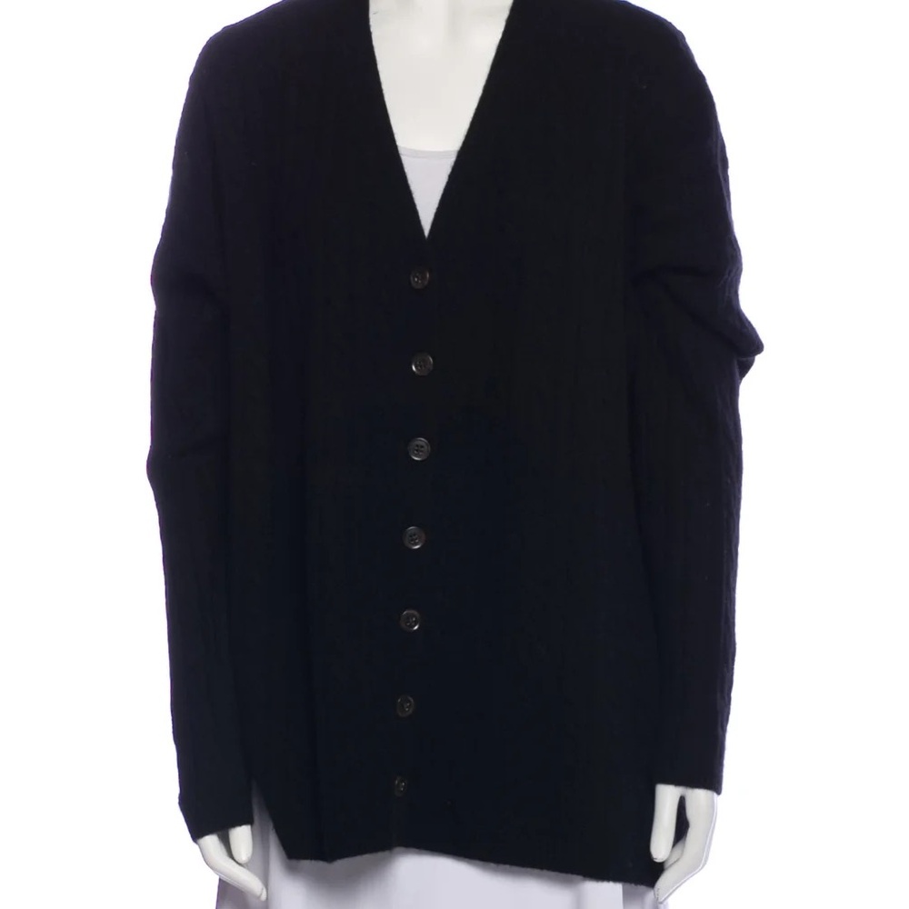 Reformation Black Giusta Cardigan Sweater